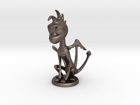 Creature - Thin Dragon in Polished Bronzed Silver Steel