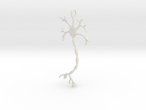 Neuron Pendant (2.2" high) in White Natural Versatile Plastic