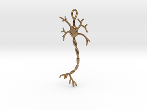 Neuron Pendant (2.2" high) in Natural Brass