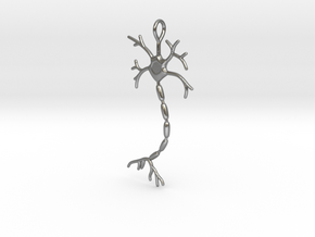 Neuron Pendant (2.2" high) in Natural Silver