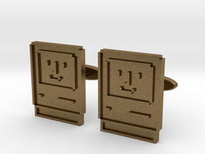 Happy Computer Cufflinks in Natural Bronze