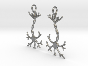 Neuron Earrings (Pair) in Natural Silver