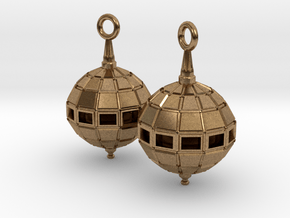 Globe Earrings in Natural Brass