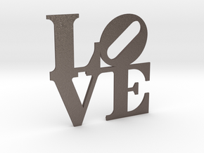 The Love Sculpture miniature in Polished Bronzed Silver Steel