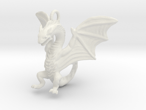 Dragon Pendant in White Natural Versatile Plastic