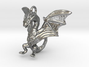 Dragon Pendant in Natural Silver