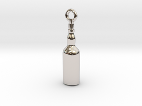 Corked Bottle Steampunk Charm/Pendant in Platinum