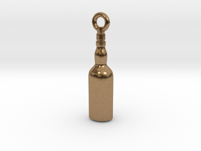 Corked Bottle Steampunk Charm/Pendant in Natural Brass