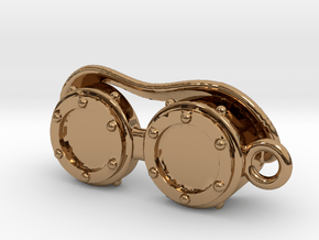 Steampunk Goggles Charm/Pendant in Polished Brass