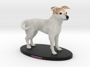 Custom Dog Figurine - Domino in Full Color Sandstone