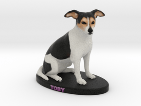 Custom Dog Figurine - Toby in Full Color Sandstone