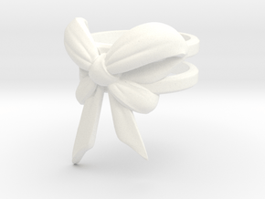 Bow Ring (S7) in White Processed Versatile Plastic