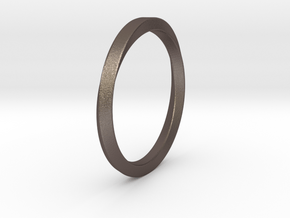 Möbius Ring in Polished Bronzed Silver Steel: 11 / 64
