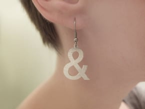Ampersand earrings in Natural Silver