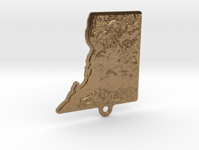 Washington DC topographic key fob in Natural Brass