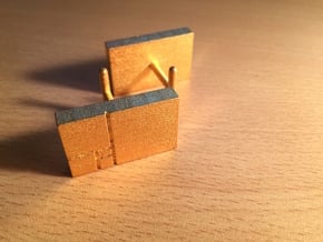 Golden Rectangle Cufflinks in Polished Gold Steel