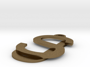 Overlaid Letter Charm in Natural Bronze