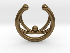 Faux Septum Ring - crisscross in Natural Bronze
