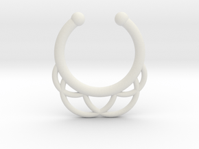 Faux Septum Ring - outer semicircles in White Natural Versatile Plastic