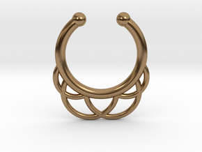 Faux Septum Ring - outer semicircles in Natural Brass