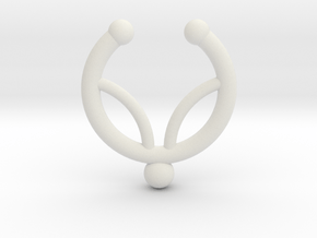 Faux septum ring - inner petal design in White Natural Versatile Plastic
