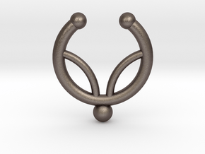 Faux septum ring - inner petal design in Polished Bronzed Silver Steel