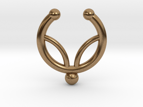 Faux septum ring - inner petal design in Natural Brass