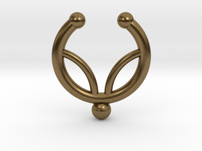 Faux septum ring - inner petal design in Natural Bronze