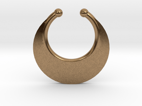 Faux Septum Ring - Crescent (small) in Natural Brass