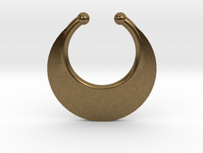 Faux Septum Ring - Crescent (small) in Natural Bronze