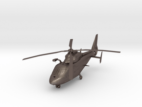 Helicopter in Polished Bronzed Silver Steel