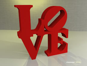 The Love Sculpture  in Red Processed Versatile Plastic
