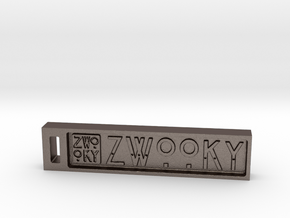 ZWOOKY Keyring 6cm 6mm in Polished Bronzed Silver Steel