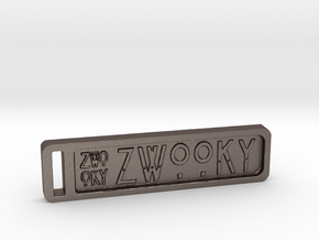 ZWOOKY Keyring 14 rounded 4cm 3mm in Polished Bronzed Silver Steel