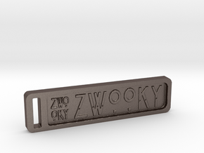 ZWOOKY Keyring 14 rounded 6cm 4mm in Polished Bronzed Silver Steel
