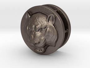Tiger in Polished Bronzed Silver Steel