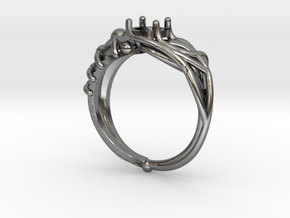 Duality Ring in Polished Silver