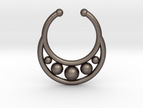 Faux Septum Ring - peapod in Polished Bronzed Silver Steel