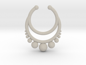 Septum dropped ring with spheres under in Natural Sandstone