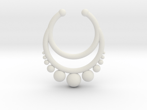Septum dropped ring with spheres under in White Natural Versatile Plastic