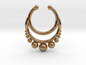 Septum dropped ring with spheres under in Polished Brass