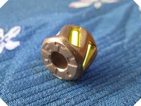 Twisted Hex Bead 1: Tritium (Pandora Thread) in Natural Bronze