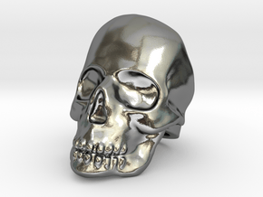 Skull Ring - Size US 10 in Polished Silver