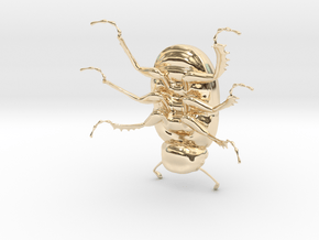 Dung Beetle in 14K Yellow Gold