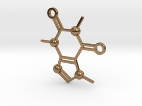 Cafeine molecule Pendant in Natural Brass