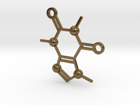 Cafeine molecule Pendant in Natural Bronze