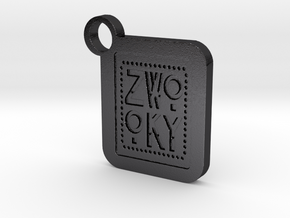 ZWOOKY Keyring LOGO 34 5cm 6mm in Polished and Bronzed Black Steel