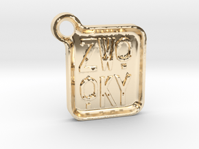 ZWOOKY Keyring LOGO 14 4cm 5mm rounded in 14K Yellow Gold