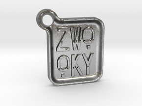 ZWOOKY Keyring LOGO 14 4cm 5mm rounded in Natural Silver