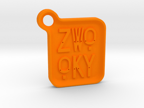 ZWOOKY Keyring LOGO 14 4cm 5mm rounded in Orange Processed Versatile Plastic